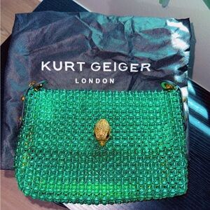 Kurt Geiger Green Crystal Embellished Bag